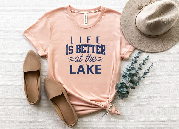 T-Shirt-Life Is Better At The Lake T-Shirt-S-Heather Peach-Jack N Roy