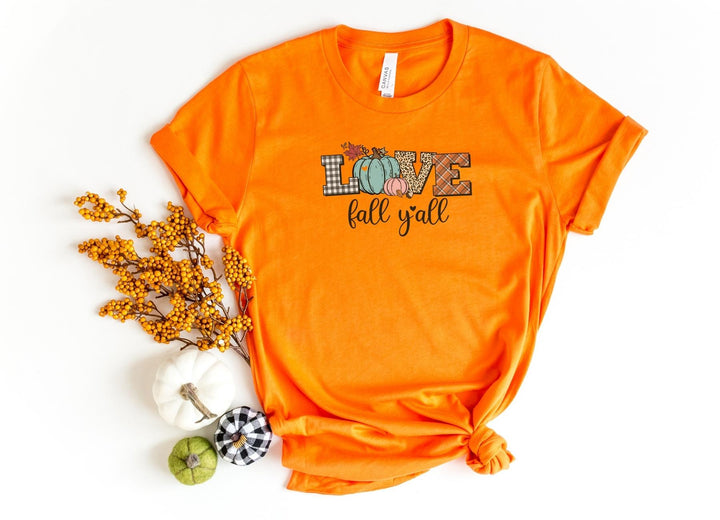 Shirts & Tops-Love Fall Y'All T-Shirt-S-Orange-Jack N Roy