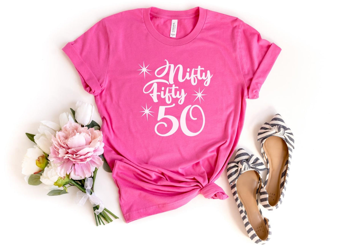 T-Shirt-Nifty Fifty T-Shirt-S-Charity Pink-Jack N Roy