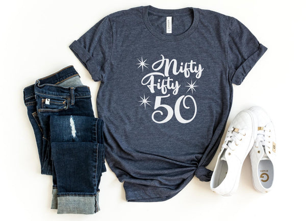 T-Shirt-Nifty Fifty T-Shirt-S-Heather Navy-Jack N Roy