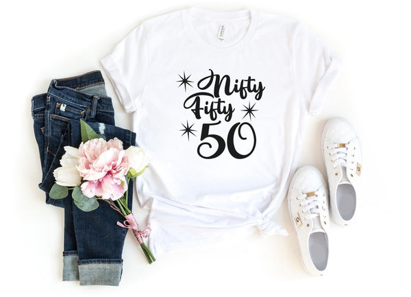 T-Shirt-Nifty Fifty T-Shirt-S-White-Jack N Roy