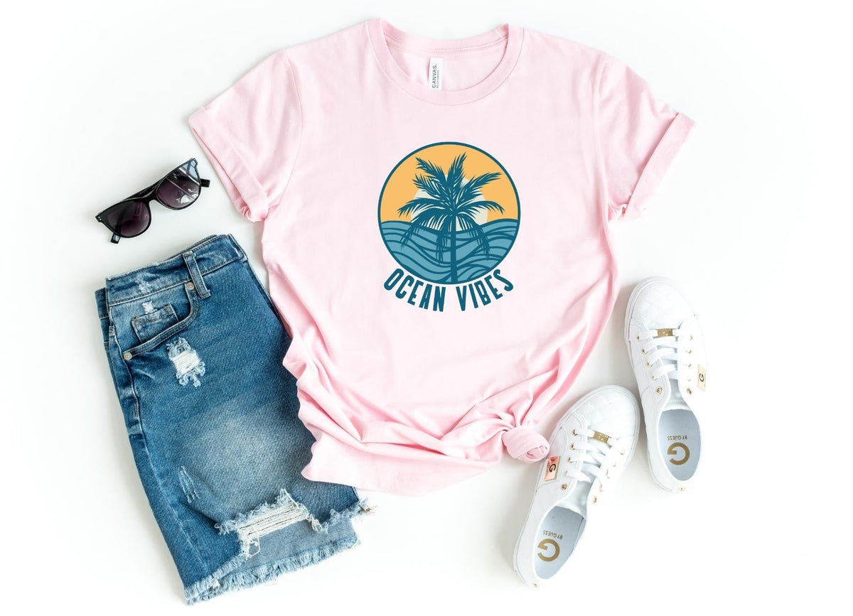 T-Shirt-Ocean Vibes T-Shirt-S-Pink-Jack N Roy