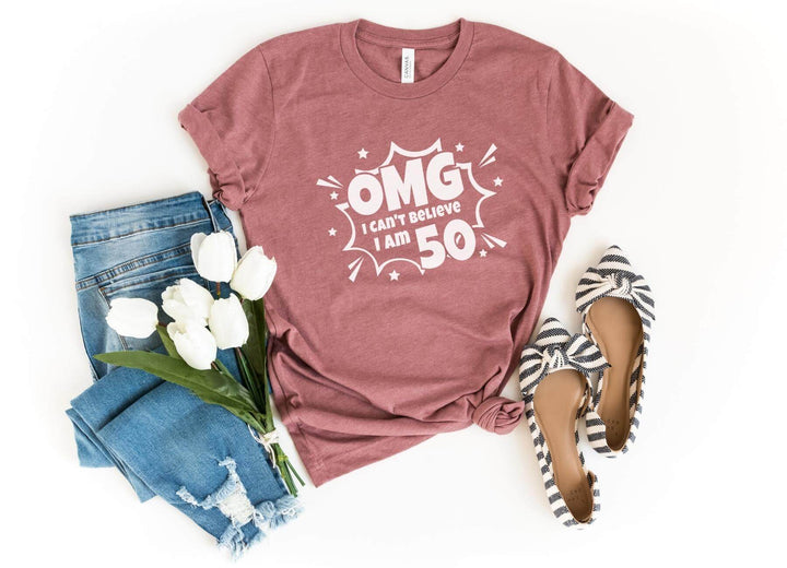 Shirts & Tops-OMG I Can't Believe I Am... (Custom Birthday) T-Shirt-S-Heather Mauve-Jack N Roy