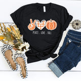 T-Shirt-Peace, Love, Fall T-Shirt-S-Black-Jack N Roy