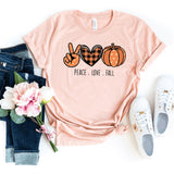 T-Shirt-Peace, Love, Fall T-Shirt-S-Heather Peach-Jack N Roy