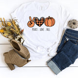 T-Shirt-Peace, Love, Fall T-Shirt-S-White-Jack N Roy
