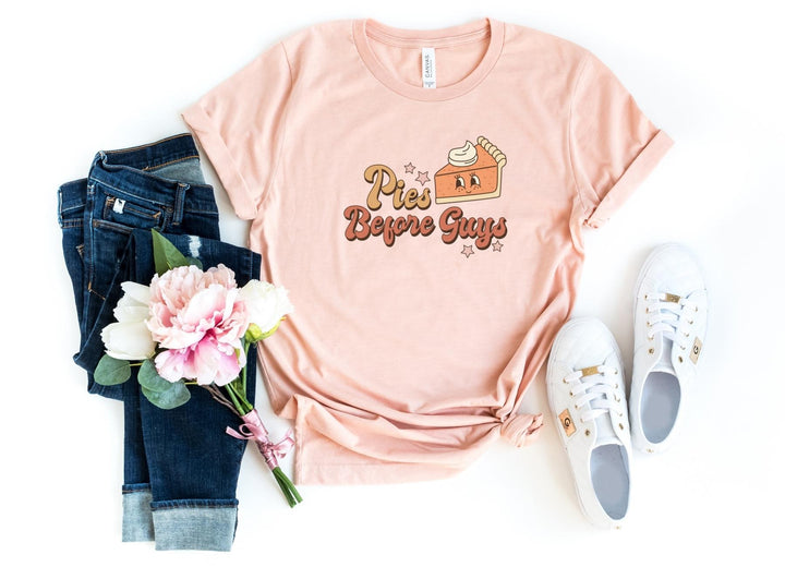 Shirts & Tops-Pies Before Guys T-Shirt-S-Heather Peach-Jack N Roy