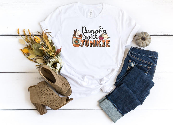 Shirts & Tops-Pumpkin Spice Junkie T-Shirt-S-White-Jack N Roy