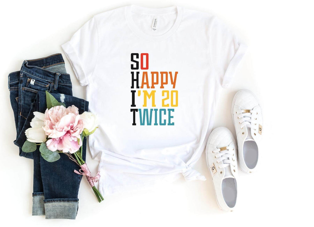 Shirts & Tops-S.H.I.T. 40 Birthday T-Shirt-S-White-Jack N Roy