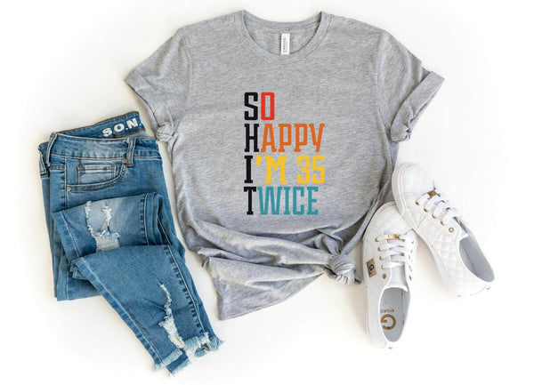 T-Shirt-S.H.I.T. 70 Birthday T-Shirt-S-Athletic Heather-Jack N Roy