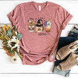 T-Shirt-Scary Til I Get Coffee T-Shirt-S-Heather Mauve-Jack N Roy