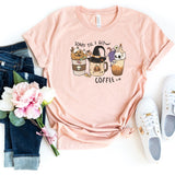 T-Shirt-Scary Til I Get Coffee T-Shirt-S-Heather Peach-Jack N Roy