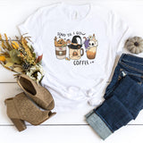 T-Shirt-Scary Til I Get Coffee T-Shirt-S-White-Jack N Roy