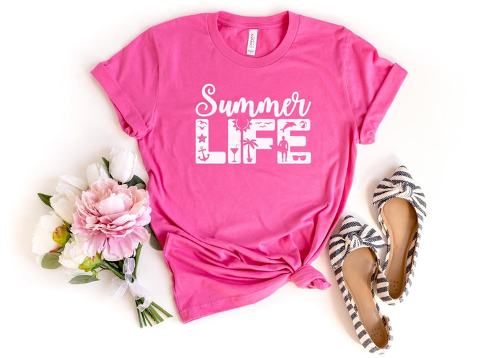 Shirts & Tops-Summer Life T-Shirt-S-Charity Pink-Jack N Roy