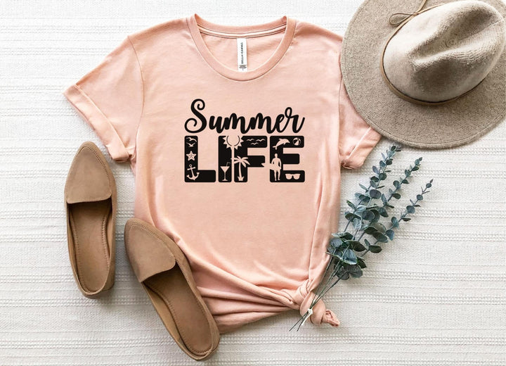 Shirts & Tops-Summer Life T-Shirt-S-Heather Peach-Jack N Roy
