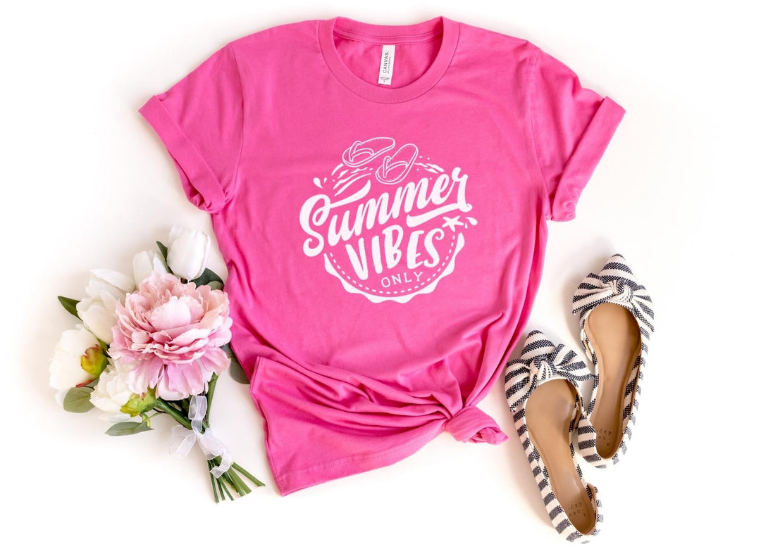 Shirts & Tops-Summer Vibes Only T-Shirt-S-Charity Pink-Jack N Roy