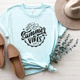 T-Shirt-Summer Vibes Only T-Shirt-S-Heather Ice Blue-Jack N Roy