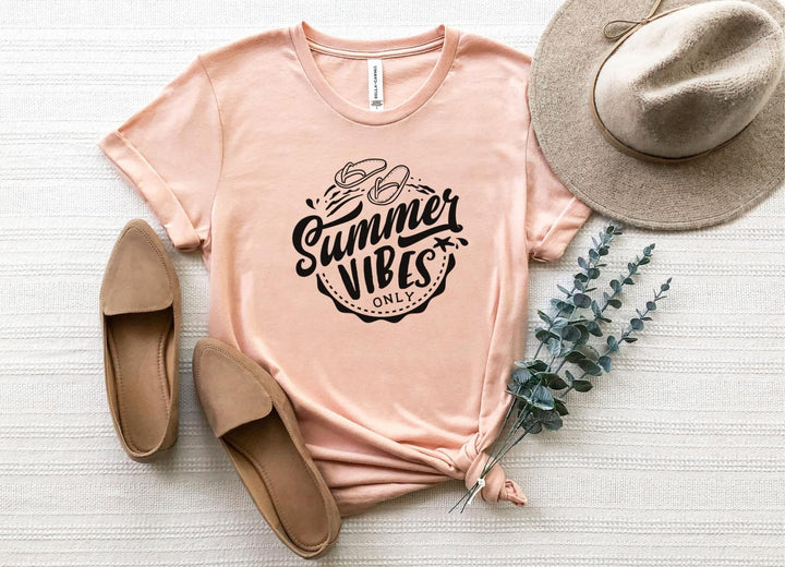 Shirts & Tops-Summer Vibes Only T-Shirt-S-Heather Peach-Jack N Roy