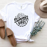 T-Shirt-Summer Vibes Only T-Shirt-S-White-Jack N Roy