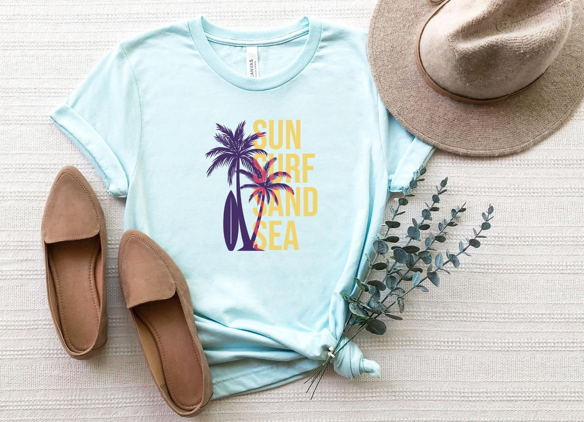 T-Shirt-Sun-Surf-Sand-Sea T-Shirt-S-Heather Ice Blue-Jack N Roy