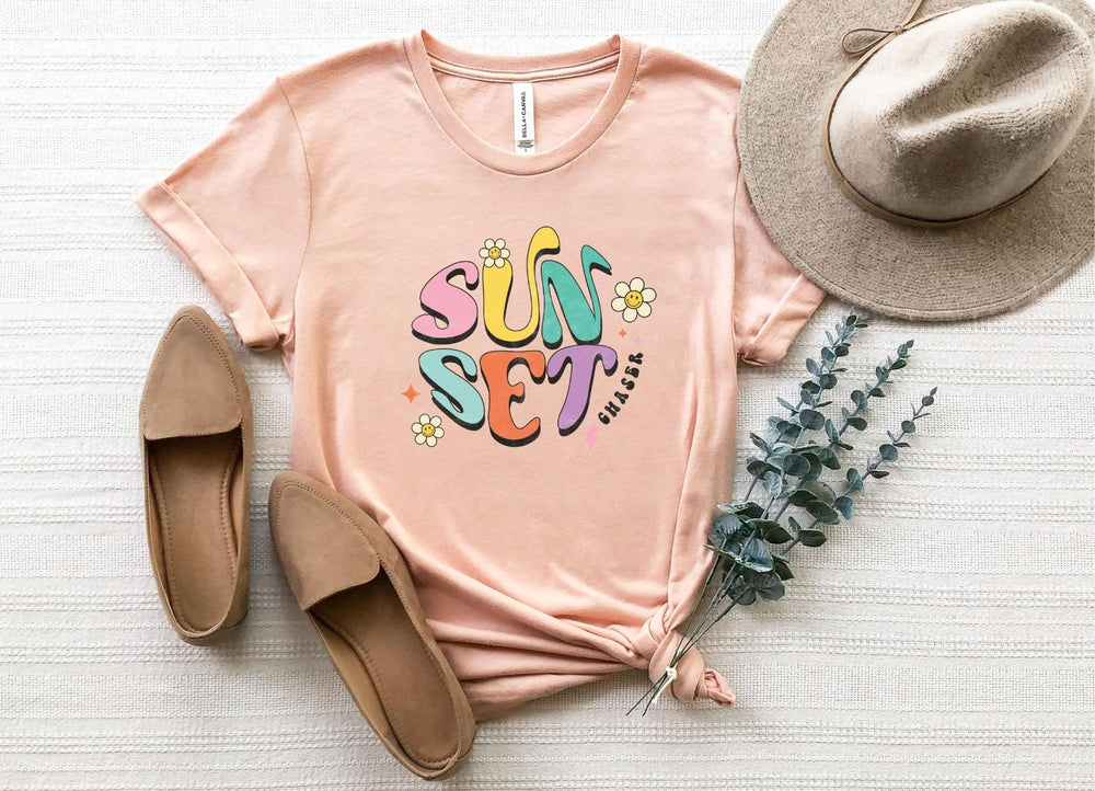 Shirts & Tops-Sunset Chaser T-Shirt-S-Heather Peach-Jack N Roy