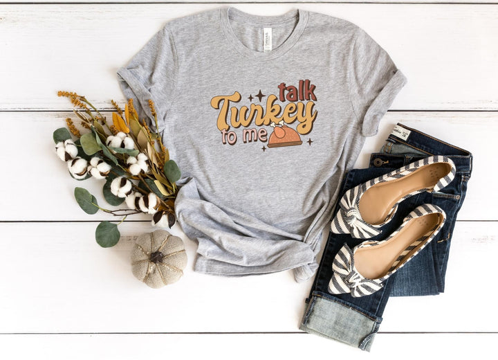 Shirts & Tops-Talk Turkey To Me T-Shirt-S-Athletic Heather-Jack N Roy
