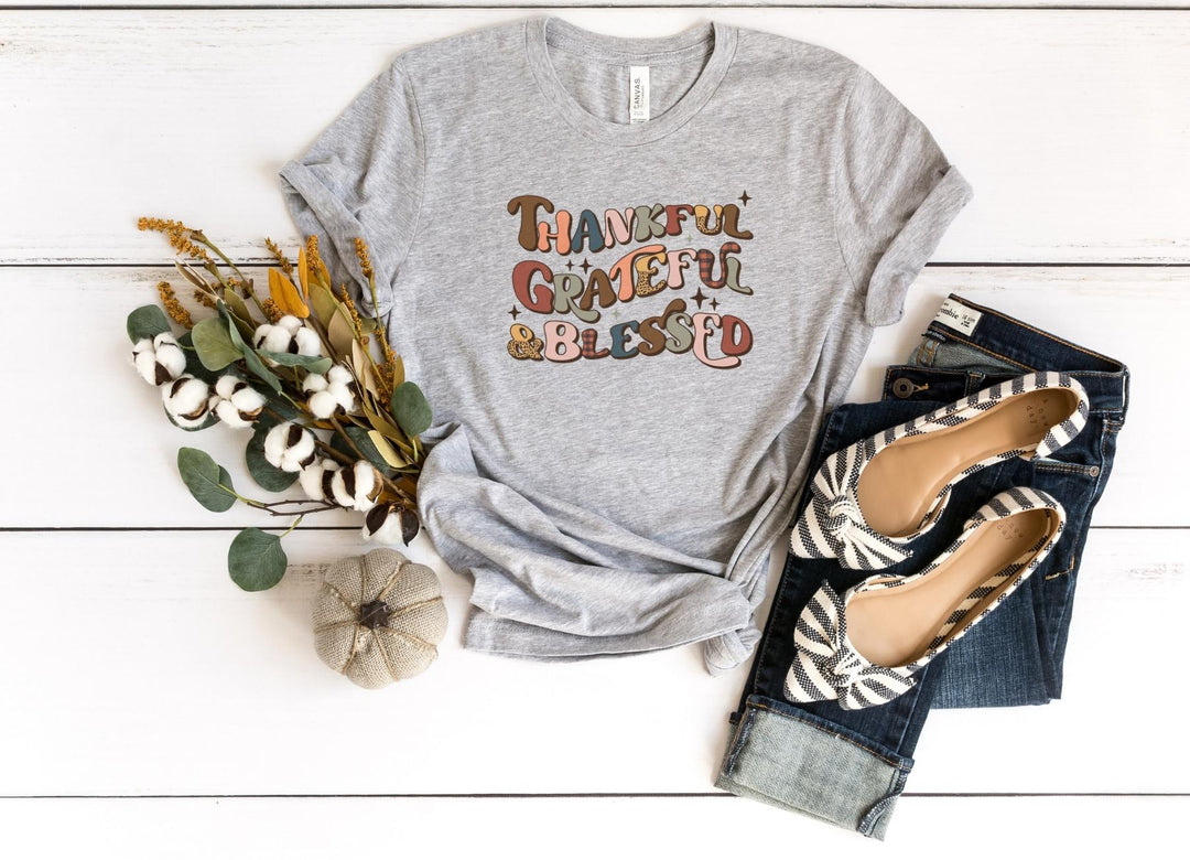 Shirts & Tops-Thankful Grateful Blessed T-Shirt-S-Athletic Heather-Jack N Roy