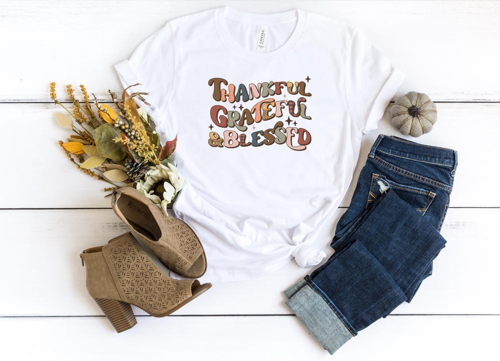 Shirts & Tops-Thankful Grateful Blessed T-Shirt-S-White-Jack N Roy