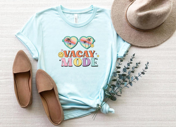 T-Shirt-Vacay Mode T-Shirt-S-Heather Ice Blue-Jack N Roy
