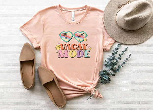 T-Shirt-Vacay Mode T-Shirt-S-Heather Peach-Jack N Roy