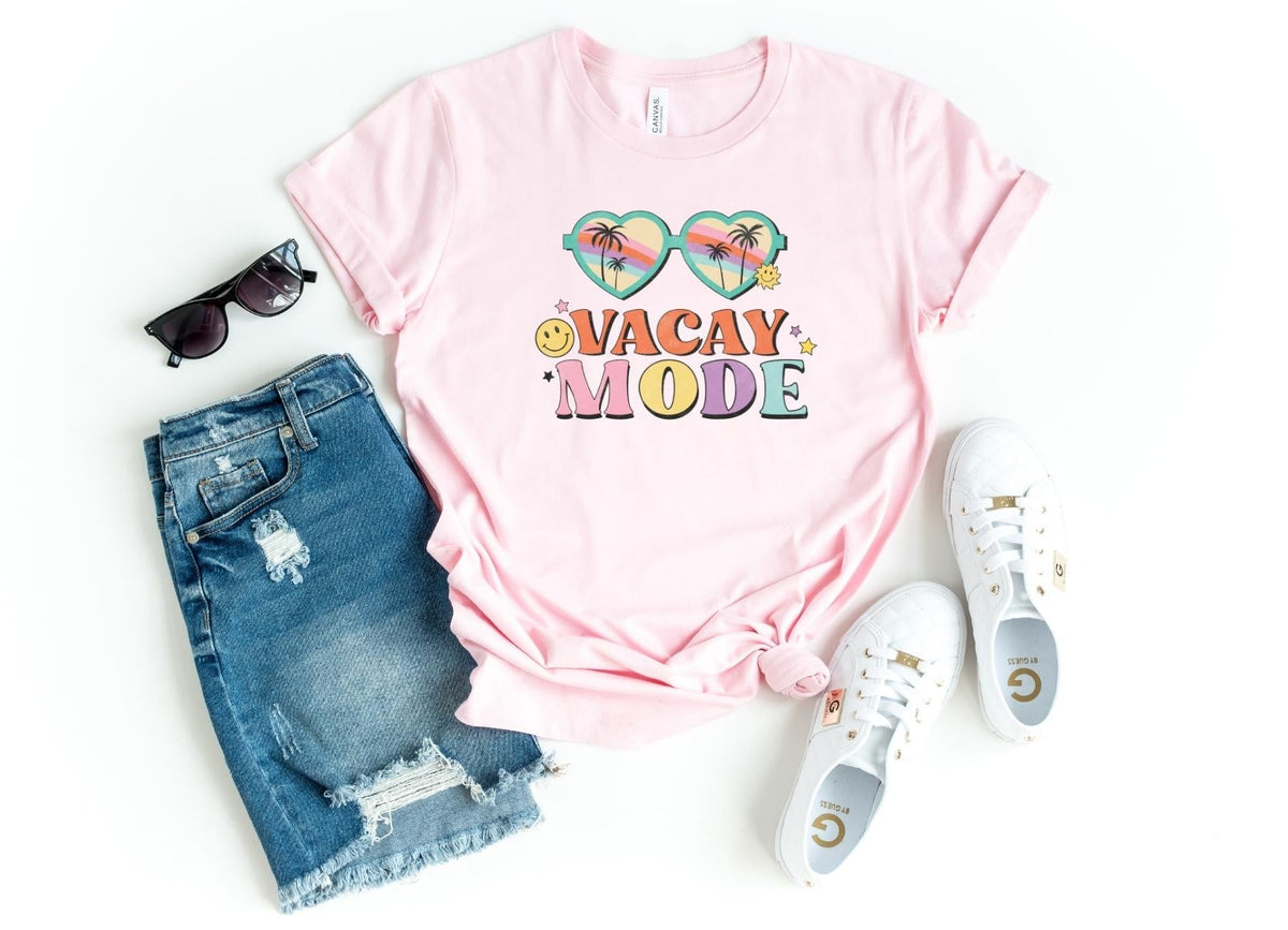T-Shirt-Vacay Mode T-Shirt-S-Pink-Jack N Roy