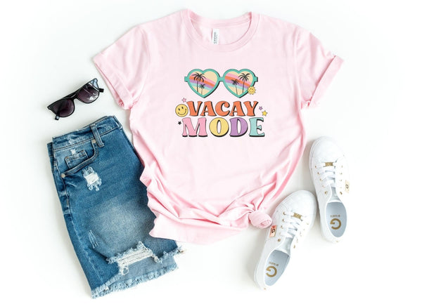 T-Shirt-Vacay Mode T-Shirt-S-Pink-Jack N Roy
