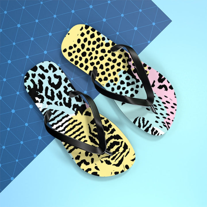 Shoes-Abstract Animal Print Flip Flops-Jack N Roy