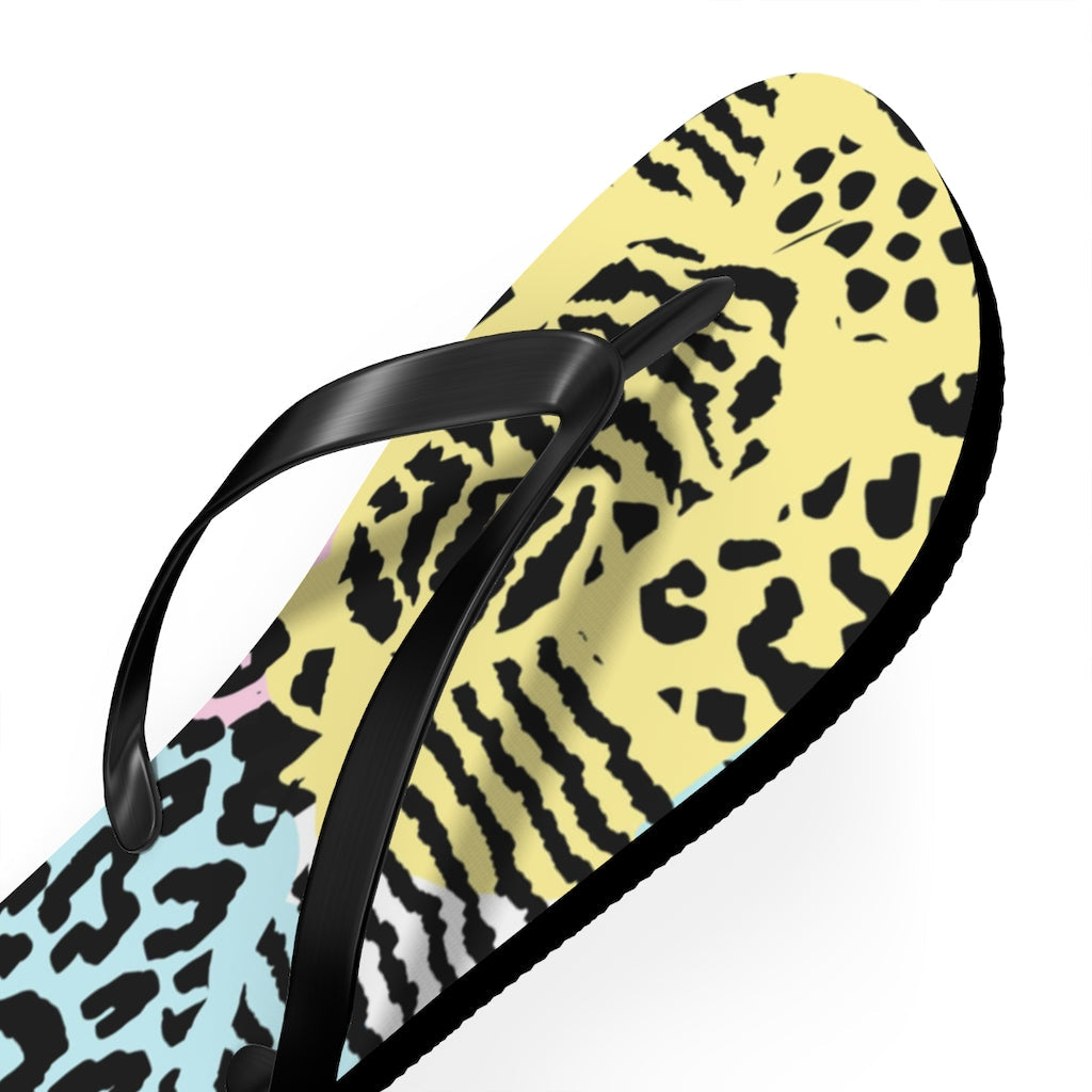 Shoes-Abstract Animal Print Flip Flops-Jack N Roy