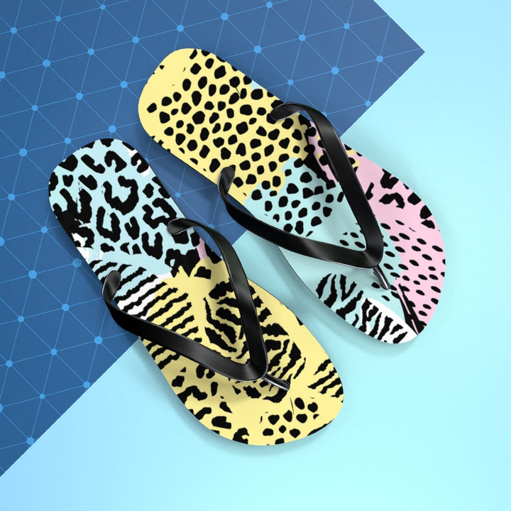 Shoes-Abstract Animal Print Flip Flops-Jack N Roy