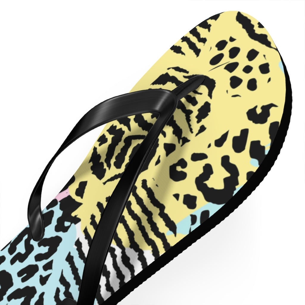 Shoes-Abstract Animal Print Flip Flops-Jack N Roy