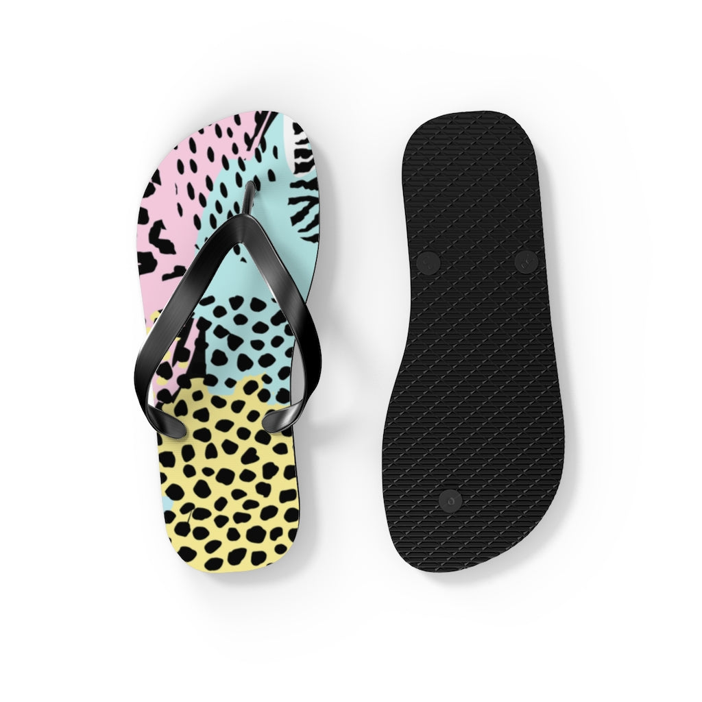 Shoes-Abstract Animal Print Flip Flops-Jack N Roy