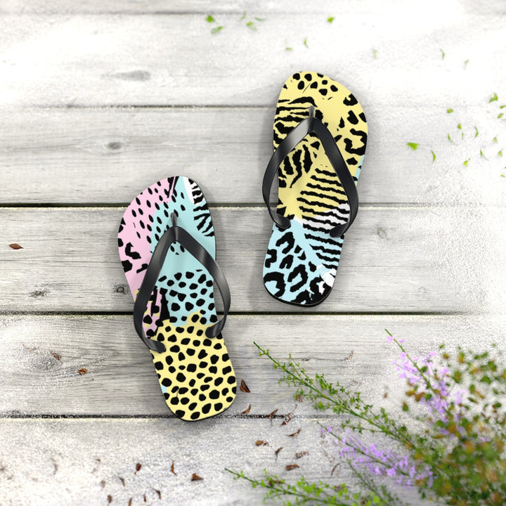 Shoes-Abstract Animal Print Flip Flops-Jack N Roy