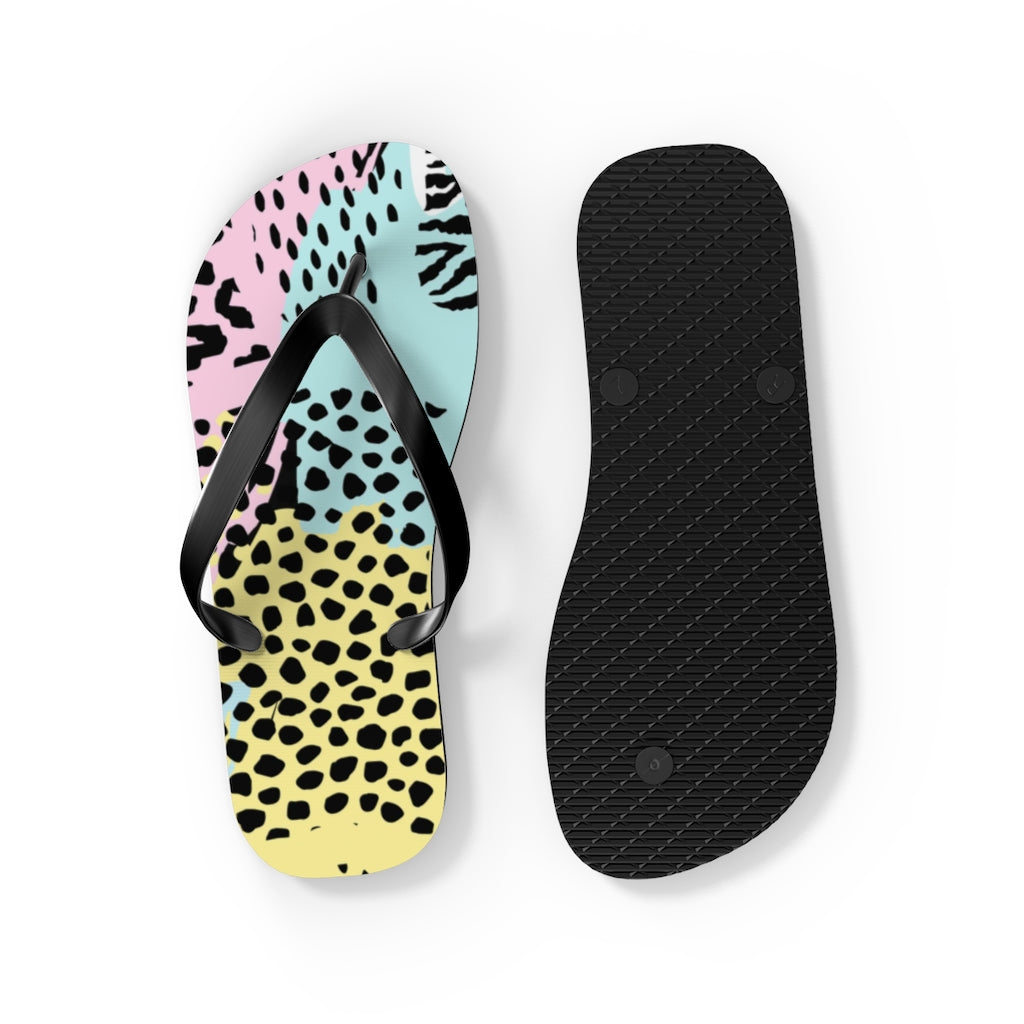 Shoes-Abstract Animal Print Flip Flops-Jack N Roy