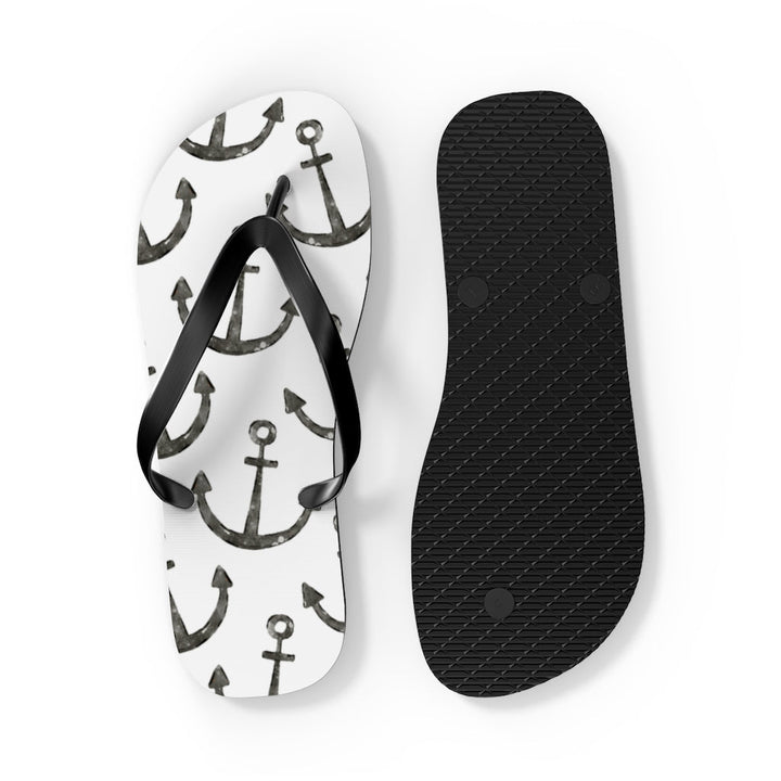 Shoes-Anchor Pattern Flip Flops-Jack N Roy