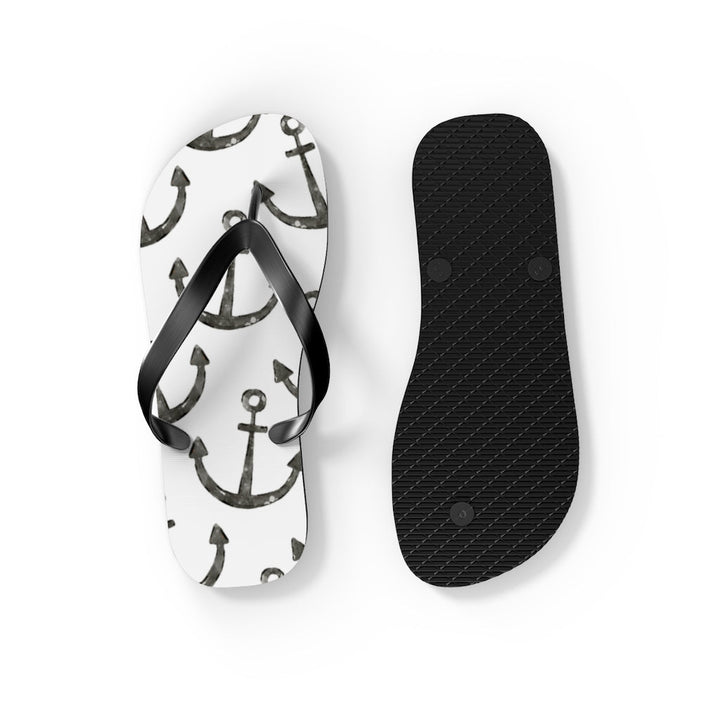Shoes-Anchor Pattern Flip Flops-Jack N Roy