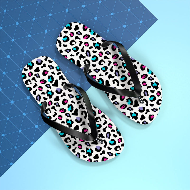 Shoes-Colorful Leopard Flip Flops-Jack N Roy