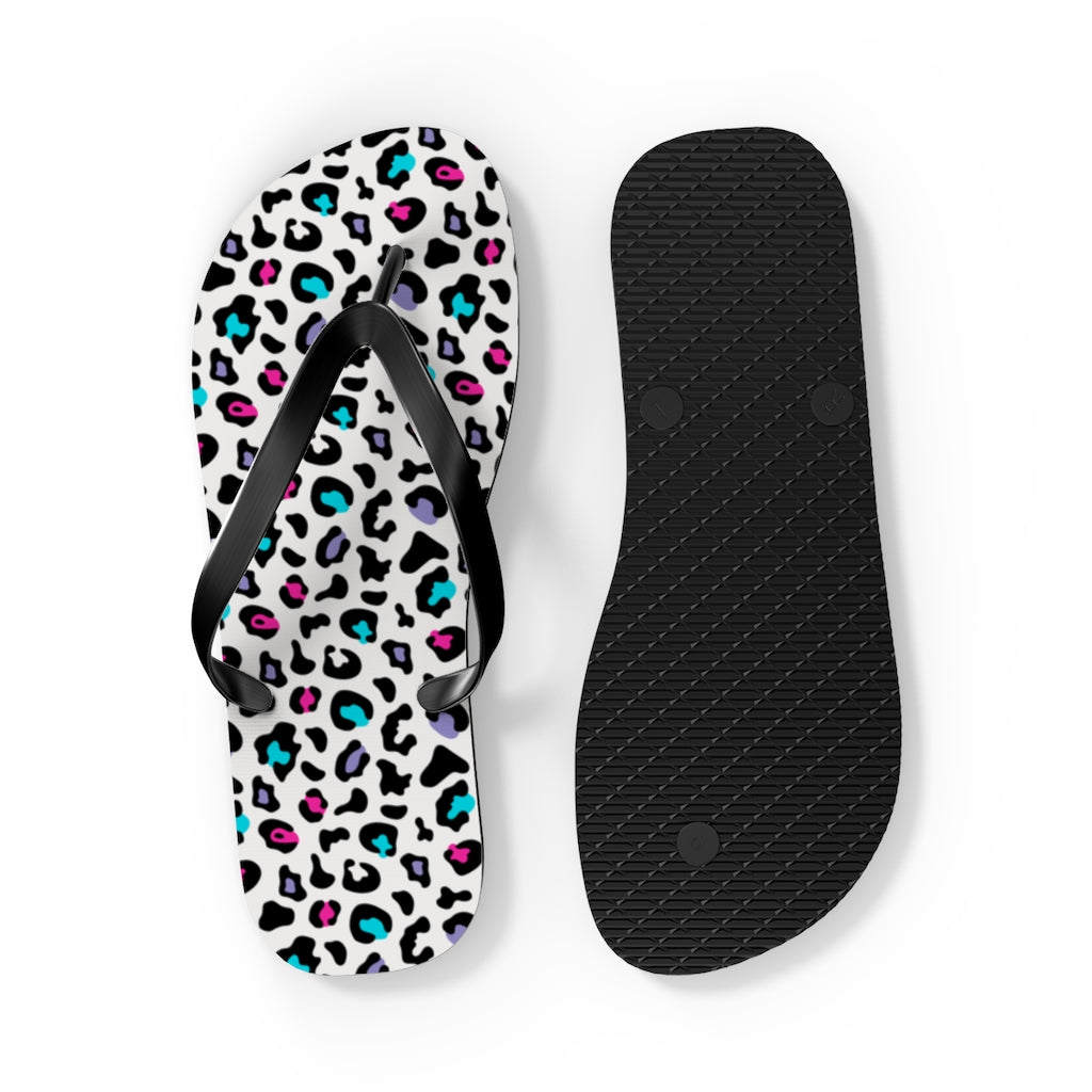 Shoes-Colorful Leopard Flip Flops-Jack N Roy