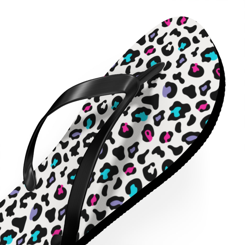 Shoes-Colorful Leopard Flip Flops-Jack N Roy