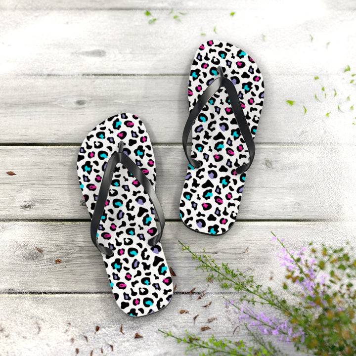 Shoes-Colorful Leopard Flip Flops-Jack N Roy