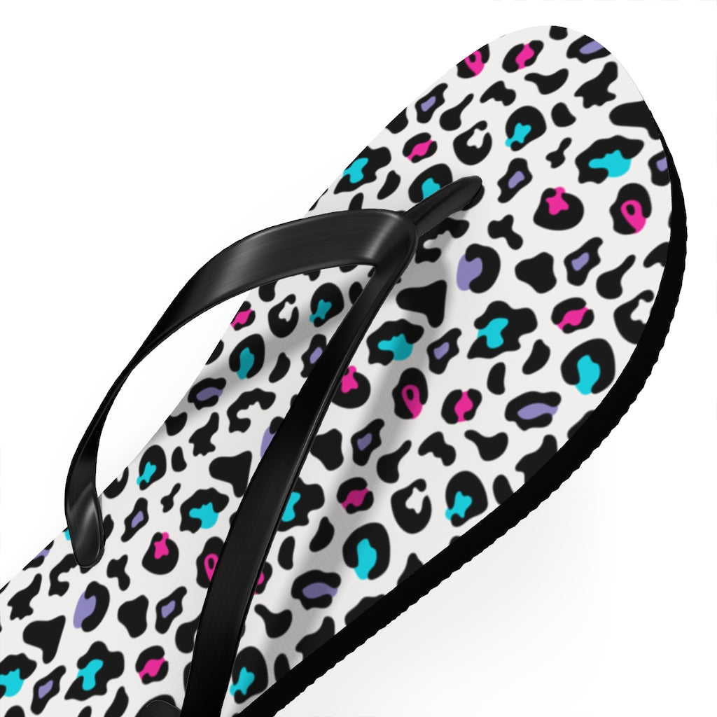 Shoes-Colorful Leopard Flip Flops-Jack N Roy
