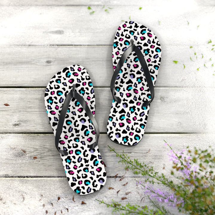 Shoes-Colorful Leopard Flip Flops-Jack N Roy
