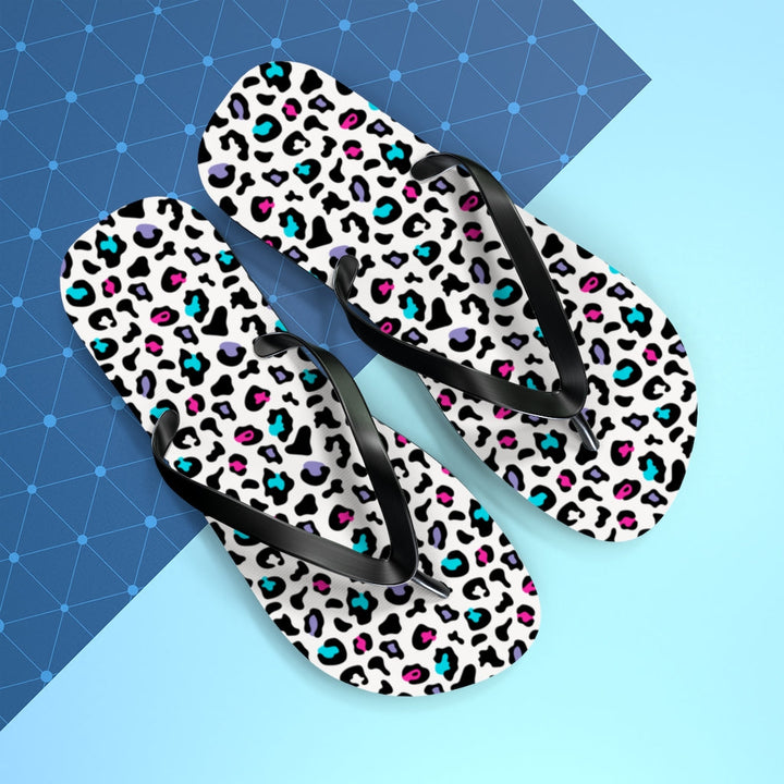 Shoes-Colorful Leopard Flip Flops-Jack N Roy