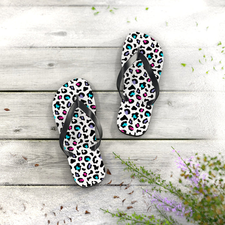 Shoes-Colorful Leopard Flip Flops-Jack N Roy