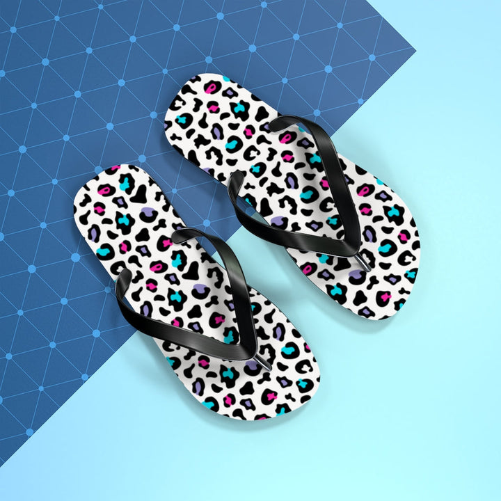 Shoes-Colorful Leopard Flip Flops-Jack N Roy